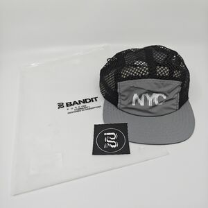 OS 2025 Bandit Running NYC Marathon Open Mesh Run Hat - Gray Reflective